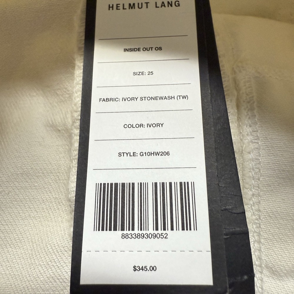 Helmut Lang Inside Out Oversized Boyfriend Jeans Womens‎ 25 Ivory Cream $345 NEW - Picture 11 of 12